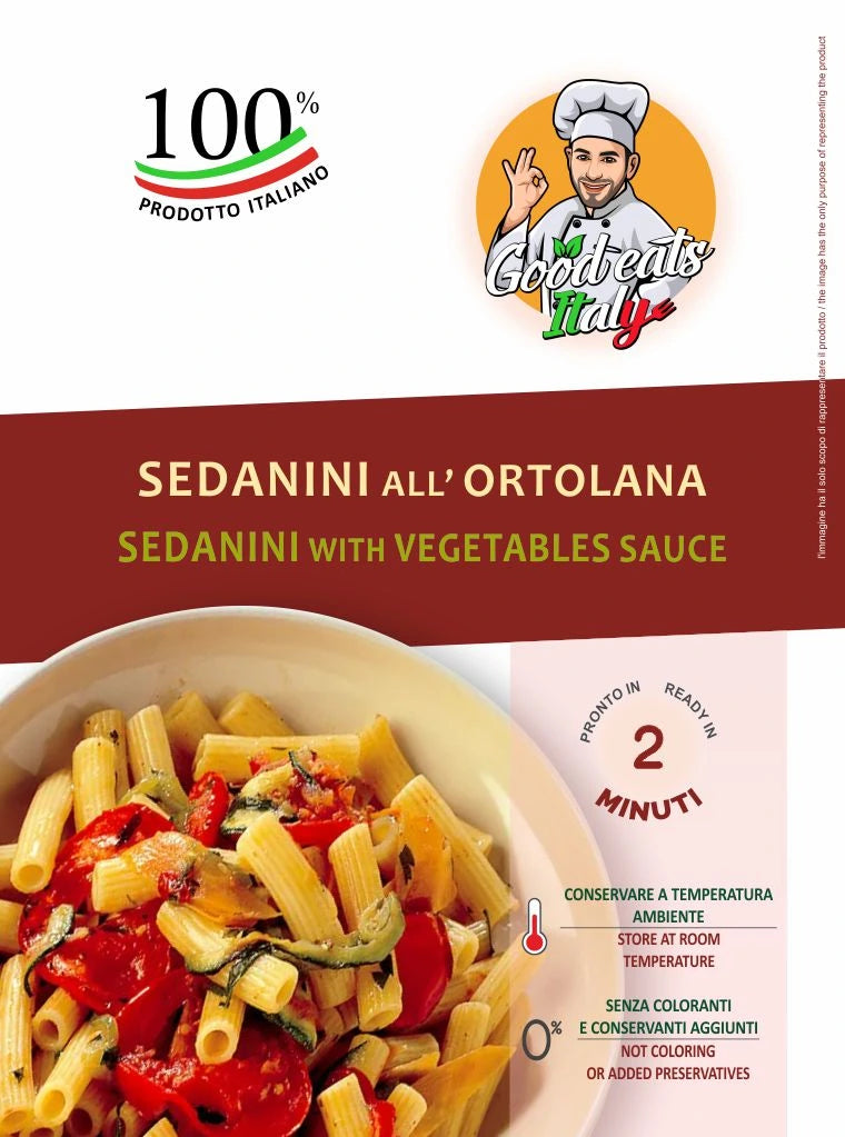 Sedanini with Vegetables Sauces - Goodeatitaly