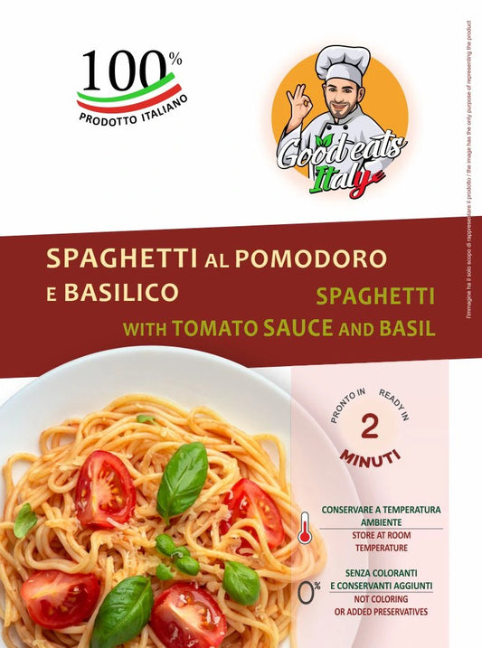 Spaghetti with Tomato Sauce and Basil - Goodeatitaly