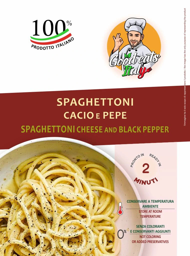 Spaghettoni Cheese and Black Pepper - Goodeatitaly