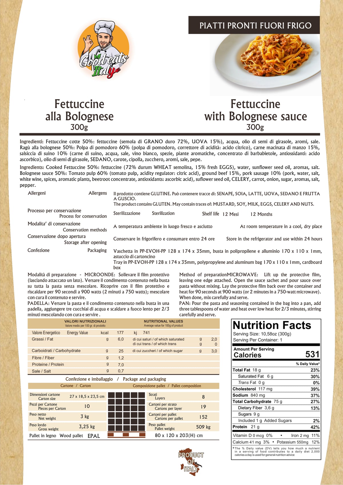 Fettuccine with Bolognese Sauce - Goodeatitaly