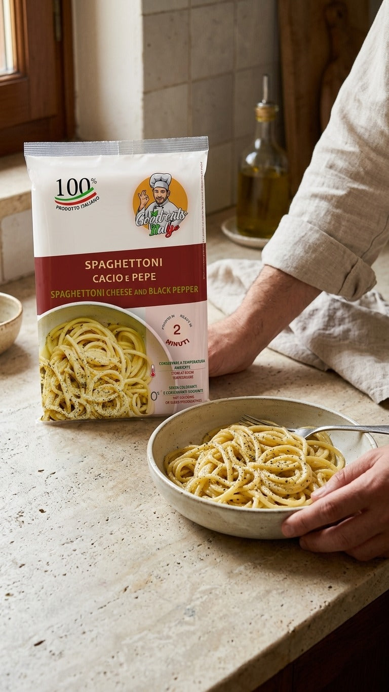 Spaghettoni Cheese and Black Pepper