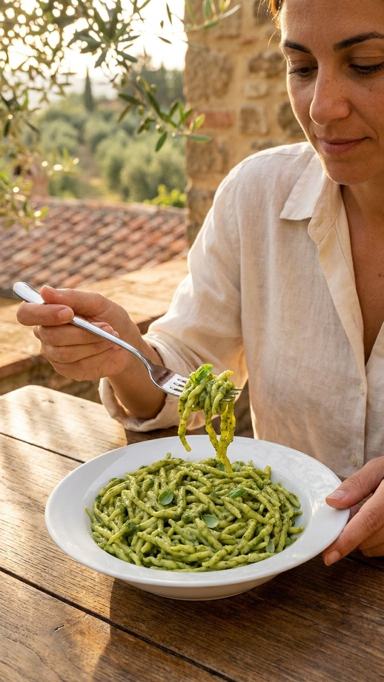 Trofie with pesto sauce