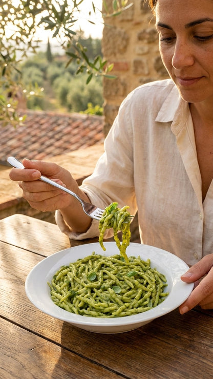 Trofie with pesto sauce