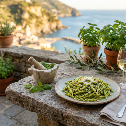 Trofie with pesto sauce
